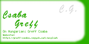 csaba greff business card